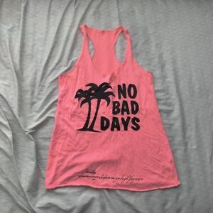 Pink Sleeveless Top with Palm Tree Print